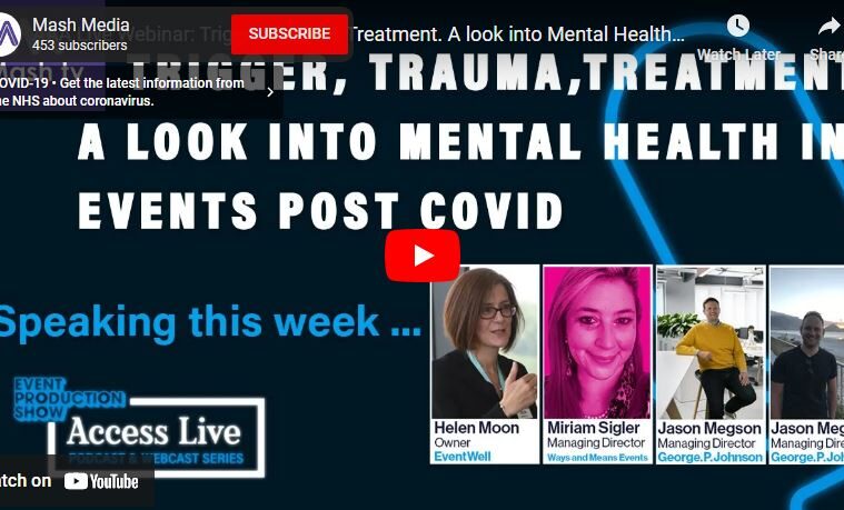 TRIGGER, TRAUMA, TREATMENT. A LOOK INTO MENTAL HEALTH IN EVENTS, POST COVID cover image